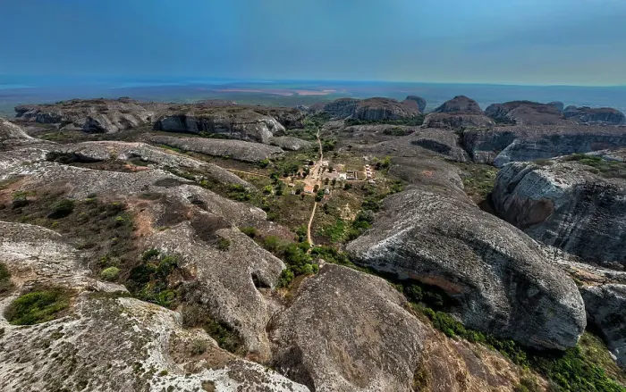 Framed Print : Aerial of black rocks of Pungo Andongo, Malanje, Angola, Africa Framed Print : Aerial of black rocks of Pungo Andongo, Malanje, Angola, Africa