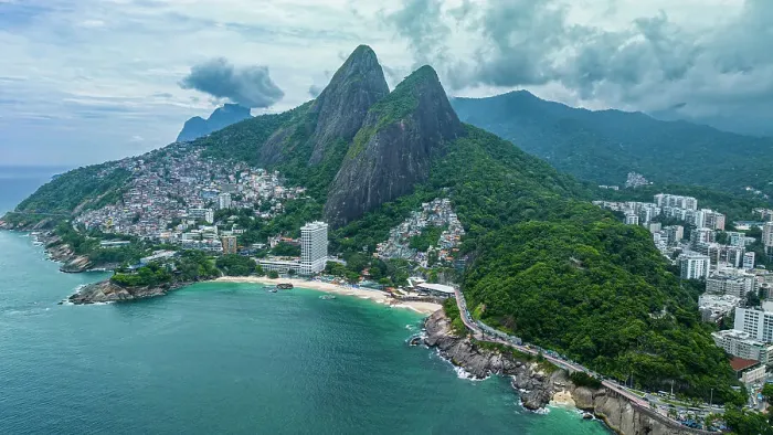 Framed Print : Aerial of Two Brothers Peak, Rio de Janeiro, Brazil, South America Framed Print : Aerial of Two Brothers Peak, Rio de Janeiro, Brazil, South America