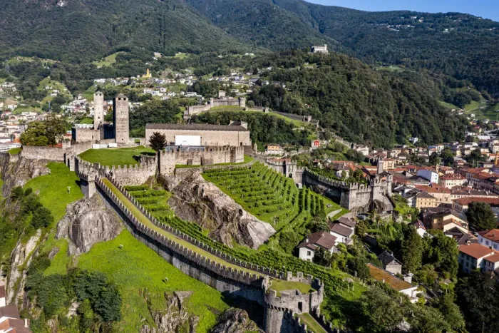 Framed Print : Aerial of the Castlegrande, Three Castles of Bellinzona UNESCO World Heritage Site Framed Print : Aerial of the Castlegrande, Three Castles of Bellinzona UNESCO World Heritage Site