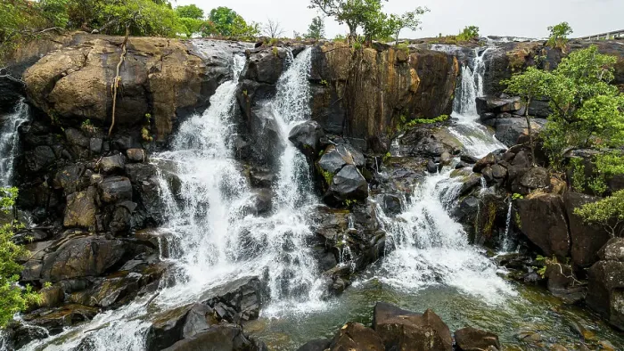Framed Print : Aerial of Chiumbe waterfalls, Lunda Sul, Angola, Africa Framed Print : Aerial of Chiumbe waterfalls, Lunda Sul, Angola, Africa