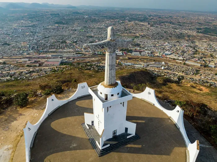 Framed Print : Aerial of the Christ the King Statue, overlooking Lubango, Angola, Africa Framed Print : Aerial of the Christ the King Statue, overlooking Lubango, Angola, Africa