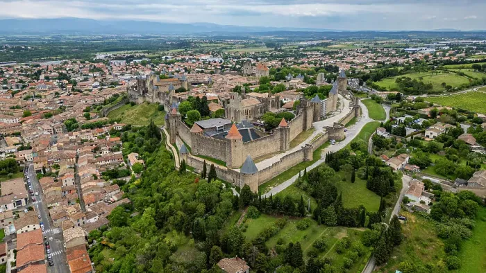 Framed Print : Aerial of the Cite de Carcassonne citadel, UNESCO World Heritage Site, Carcassonne, Aude, Occitania, France, Europe Framed Print : Aerial of the Cite de Carcassonne citadel, UNESCO World Heritage Site, Carcassonne, Aude, Occitania, France, Europe