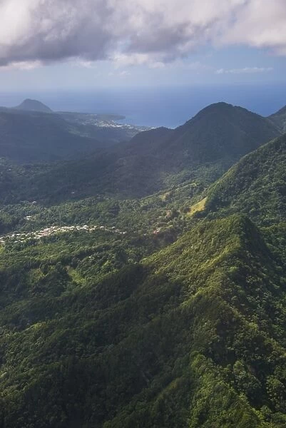 Aerial of Dominica, West Indies, Caribbean, Central America