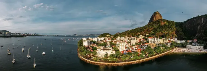 Framed Print : Aerial drone panorama of Urca neighbourhood and surrounding Botafogo and Guanabara Bay, UNESCO World Heritage Site, between the Mountain and the Sea, inscribed on the World Heritage List in 2012, Rio de Janeiro, Brazil, South America Framed Print : Aerial drone panorama of Urca neighbourhood and surrounding Botafogo and Guanabara Bay, UNESCO World Heritage Site, between the Mountain and the Sea, inscribed on the World Heritage List in 2012, Rio de Janeiro, Brazil, South America