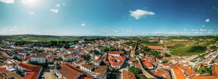 Framed Print : Aerial drone panoramic view of Obidos, a town in the Oeste region, historical province of Estremadura and Leiria district, Portugal, Europe Framed Print : Aerial drone panoramic view of Obidos, a town in the Oeste region, historical province of Estremadura and Leiria district, Portugal, Europe