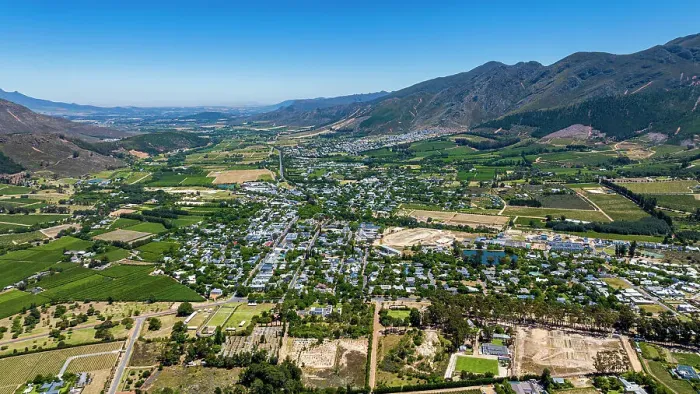 Framed Print : Aerial of Franschhoek, wine area, Western Cape Province, South Africa, Africa Framed Print : Aerial of Franschhoek, wine area, Western Cape Province, South Africa, Africa