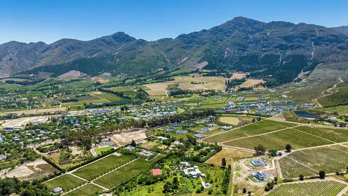 Framed Print : Aerial of Franschhoek, wine area, Western Cape Province, South Africa, Africa Framed Print : Aerial of Franschhoek, wine area, Western Cape Province, South Africa, Africa
