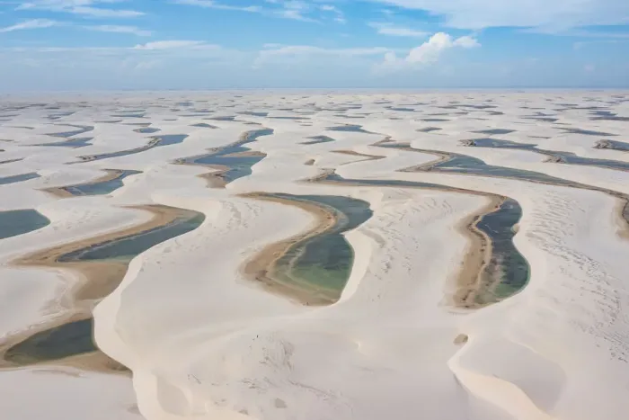 Framed Print : Aerial of freshwater lakes between huge sand dunes in the Lencois Maranhenses National Park, Maranhao, Brazil, South America Framed Print : Aerial of freshwater lakes between huge sand dunes in the Lencois Maranhenses National Park, Maranhao, Brazil, South America