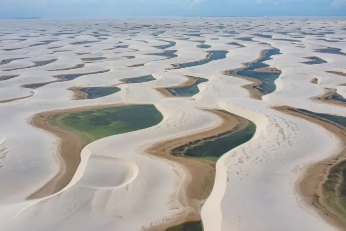 Framed Print : Aerial of freshwater lakes between huge sand dunes in the Lencois Maranhenses National Park, Maranhao, Brazil, South America Framed Print : Aerial of freshwater lakes between huge sand dunes in the Lencois Maranhenses National Park, Maranhao, Brazil, South America