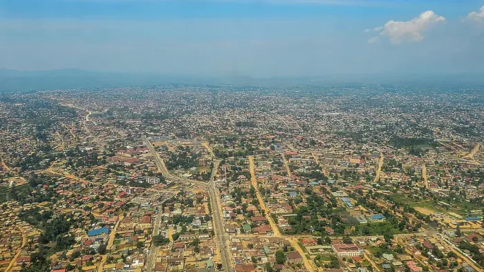 Framed Print : Aerial of Goma, Democratic Republic of Congo, Africa Framed Print : Aerial of Goma, Democratic Republic of Congo, Africa