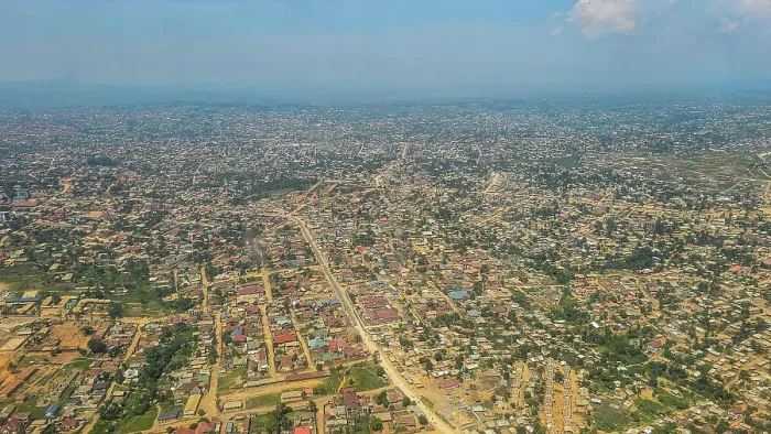 Framed Print : Aerial of Goma, Democratic Republic of Congo, Africa Framed Print : Aerial of Goma, Democratic Republic of Congo, Africa