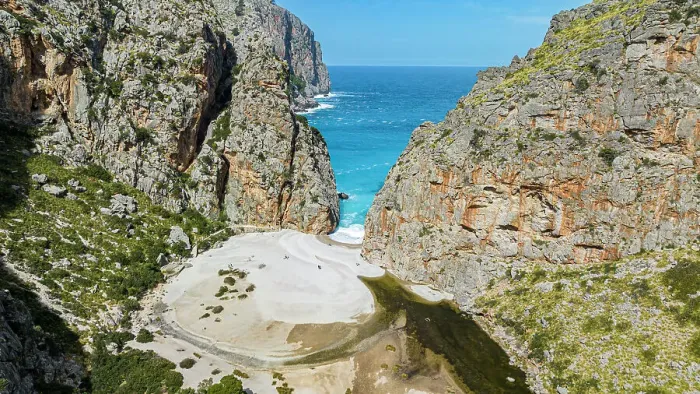 Framed Print : Aerial of the Gorge of Sa Calobra, Mallorca, Balearic Islands, Spain, Mediterranean, Europe Framed Print : Aerial of the Gorge of Sa Calobra, Mallorca, Balearic Islands, Spain, Mediterranean, Europe