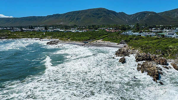 Aerial of Hermanus, Western Cape Province, South Africa, Africa