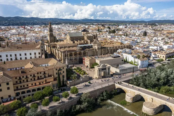 Framed Print : Aerial of the Historic Roman Bridge and Mezquita, UNESCO World Heritage Site, Cordoba, Andalusia, Spain, Europe Framed Print : Aerial of the Historic Roman Bridge and Mezquita, UNESCO World Heritage Site, Cordoba, Andalusia, Spain, Europe
