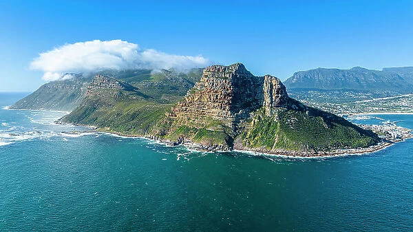 Aerial of Hout Bay, Cape Town, Cape Peninsula, South Africa, Africa