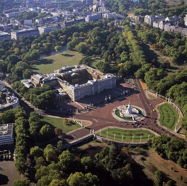 Aerial image of Buckingham Palace, City of Westminster, London, England