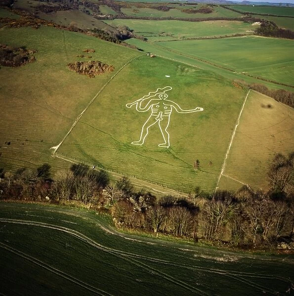 Aerial image of the Cerne Abbas Giant, Cerne Abbas, north of Dorchester
