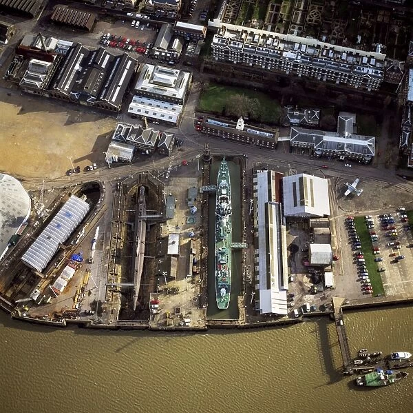 Aerial image of Chatham Historic Dockyard, a maritime museum, Chatham, Kent