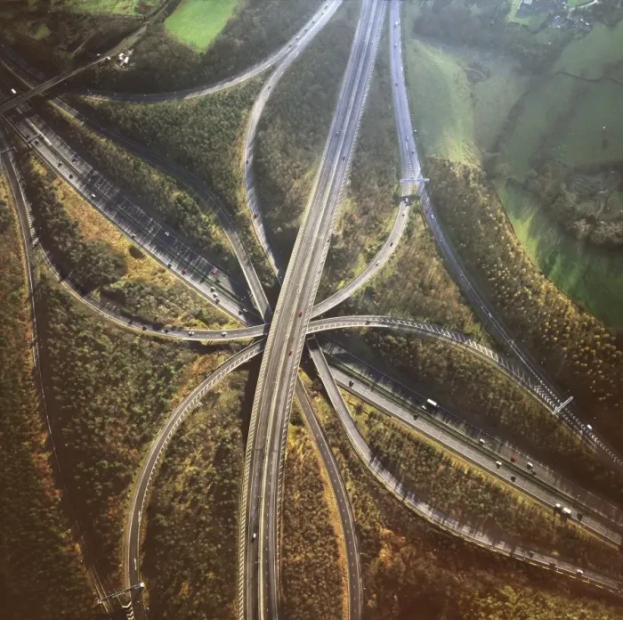 Framed Print : Aerial image of M25 and M23 Motorway Junction, Surrey, England, United Kingdom, Europe Framed Print : Aerial image of M25 and M23 Motorway Junction, Surrey, England, United Kingdom, Europe