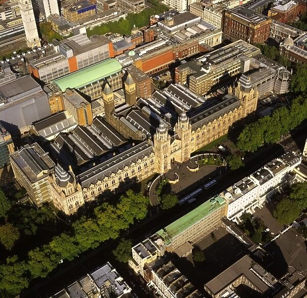 Aerial image of the Natural History Museum, Albertopolis, South Kensington
