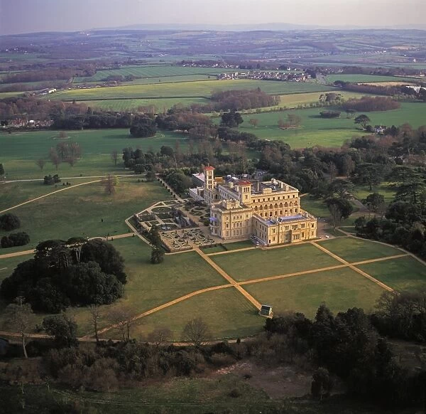 Aerial image of Osborne House, Isle of Wight, England, United Kingdom, Europe