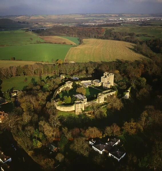 Aerial image of Saltwood Castle, near Hythe, Kent, England, United Kingdom, Europe