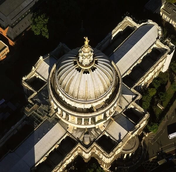 Aerial image of St. Pauls Cathedral, Ludgate Hill, City of London