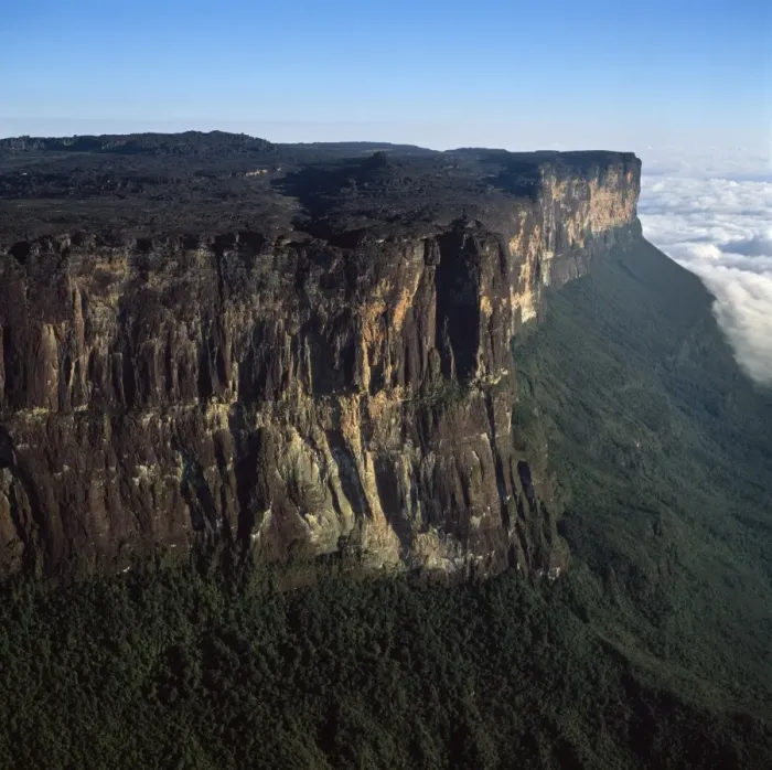 Framed Print : Aerial image of tepuis showing eastern cliff looking towards Brazil and Guyana Framed Print : Aerial image of tepuis showing eastern cliff looking towards Brazil and Guyana