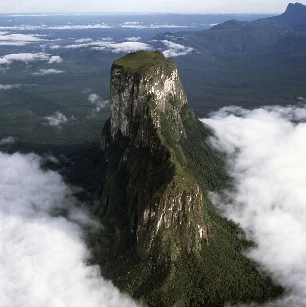 Aerial image of tepuis showing Mount Autana (Cerro Autana), Amazonas territory