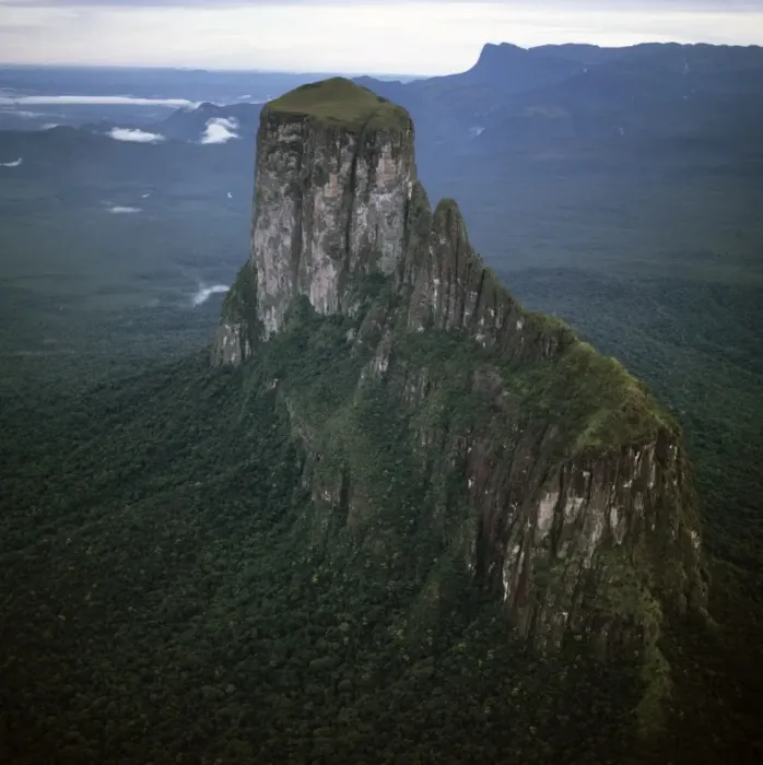 Framed Print : Aerial image of tepuis showing Mount Autana (Cerro Autana), Amazonas territory Framed Print : Aerial image of tepuis showing Mount Autana (Cerro Autana), Amazonas territory