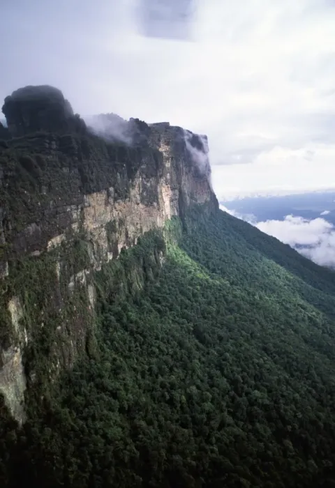 Framed Print : Aerial image of tepuis showing Mount Auyantepui (Auyantepuy) (Devils Mountain)
