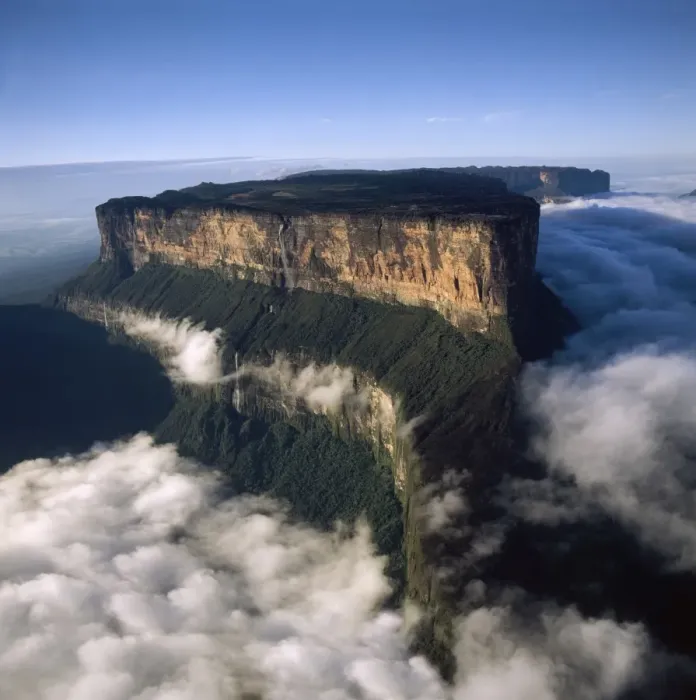 Framed Print : Aerial image of tepuis showing Mount Roraima (Cerro Roraima) from the north Framed Print : Aerial image of tepuis showing Mount Roraima (Cerro Roraima) from the north