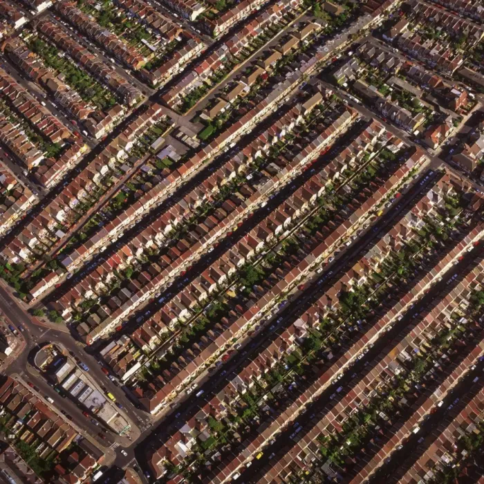 Framed Print : Aerial image of terraced housing, Portsmouth, Hampshire, England, United Kingdom, Europe Framed Print : Aerial image of terraced housing, Portsmouth, Hampshire, England, United Kingdom, Europe