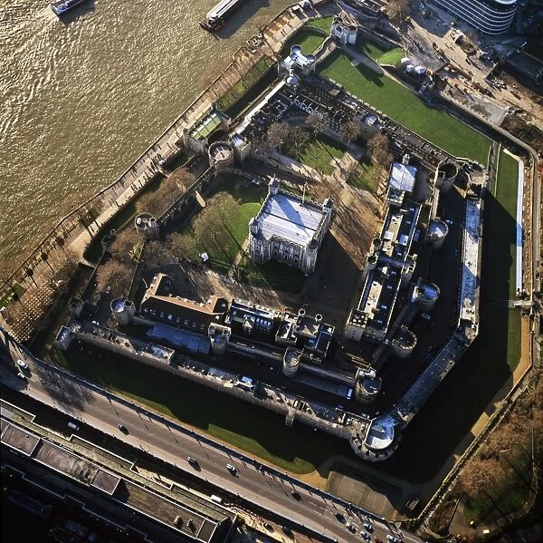 Aerial image of the Tower of London, UNESCO World Heritage Site, London