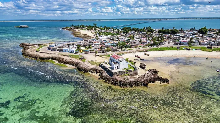 Framed Print : Aerial of the Island of Mozambique, UNESCO World Heritage Site, Mozambique, Africa Framed Print : Aerial of the Island of Mozambique, UNESCO World Heritage Site, Mozambique, Africa