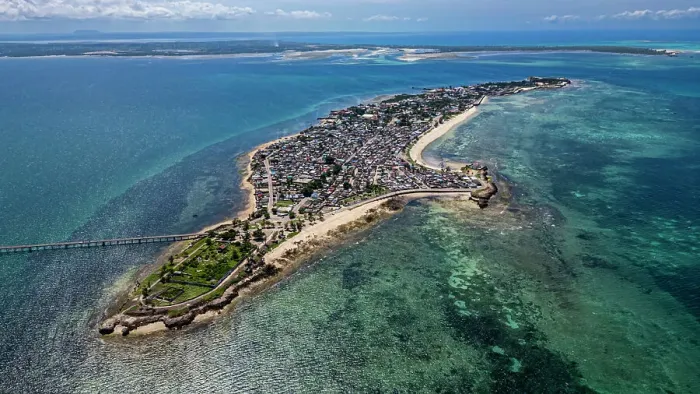 Framed Print : Aerial of the Island of Mozambique, UNESCO World Heritage Site, Mozambique, Africa Framed Print : Aerial of the Island of Mozambique, UNESCO World Heritage Site, Mozambique, Africa