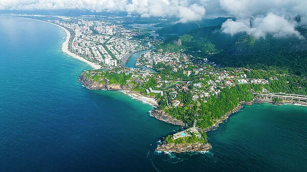 Aerial of Joa, Barra de Tijuca, Rio de Janeiro, Brazil, South America