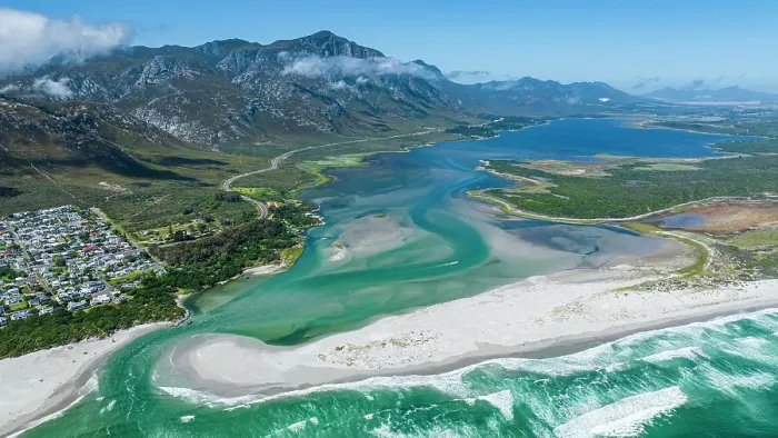 Framed Print : Aerial of the Klein River Lagoon, Hermanus, Western Cape Province, South Africa, Africa Framed Print : Aerial of the Klein River Lagoon, Hermanus, Western Cape Province, South Africa, Africa