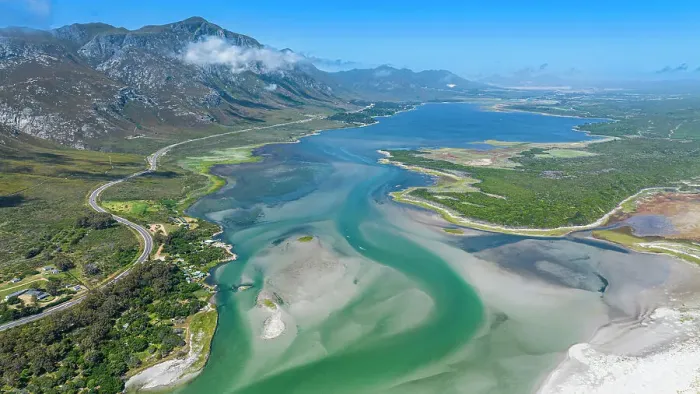 Framed Print : Aerial of the Klein River Lagoon, Hermanus, Western Cape Province, South Africa, Africa Framed Print : Aerial of the Klein River Lagoon, Hermanus, Western Cape Province, South Africa, Africa