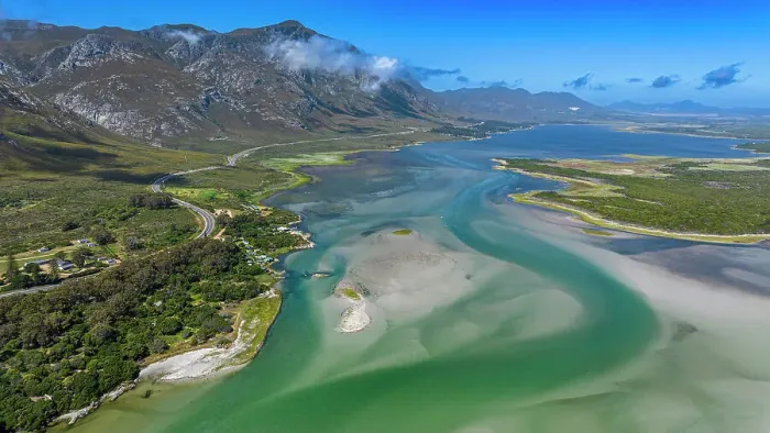 Framed Print : Aerial of the Klein River Lagoon, Hermanus, Western Cape Province, South Africa, Africa Framed Print : Aerial of the Klein River Lagoon, Hermanus, Western Cape Province, South Africa, Africa