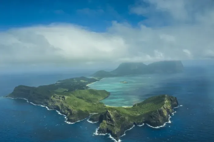 Framed Print : Aerial of Lord Howe Island, UNESCO World Heritage Site, Australia, Tasman Sea, Pacific