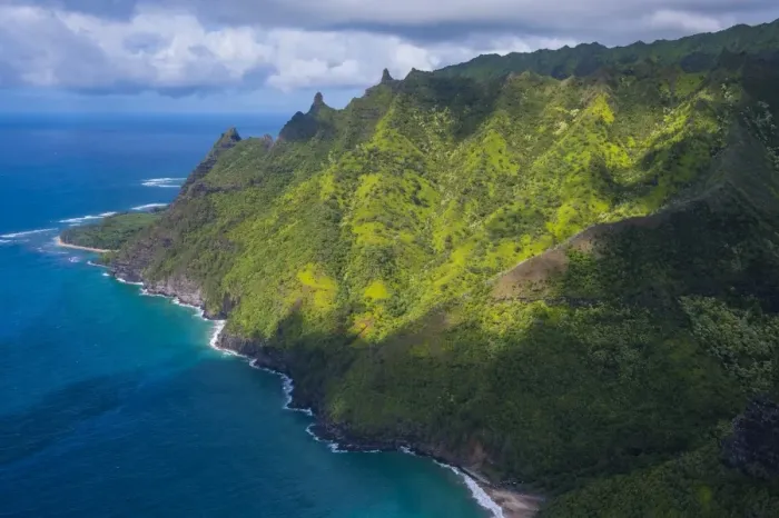 Framed Print : Aerial of the Napali coast, Kauai, Hawaii, United States of America, Pacific Framed Print : Aerial of the Napali coast, Kauai, Hawaii, United States of America, Pacific