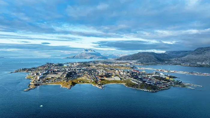 Framed Print : Aerial of Nuuk, capital of Greenland, Denmark, Polar Regions Framed Print : Aerial of Nuuk, capital of Greenland, Denmark, Polar Regions