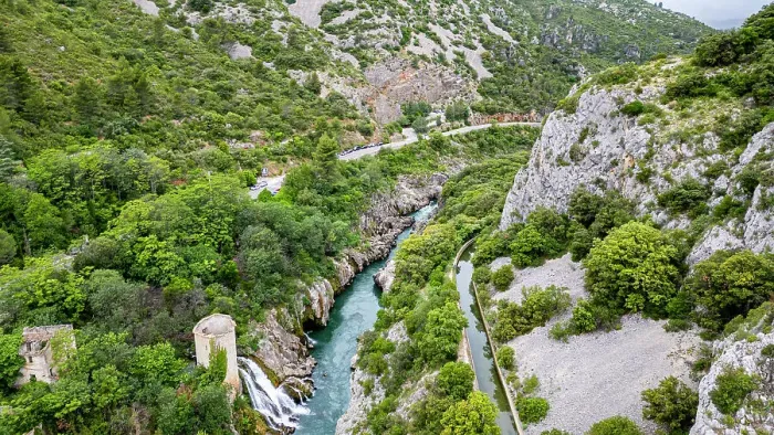 Framed Print : Aerial of an old watchtower in the Herault gorge, UNESCO World Heritage Site, Causses and Cevennes, Herault, Occitanie, France, Europe Framed Print : Aerial of an old watchtower in the Herault gorge, UNESCO World Heritage Site, Causses and Cevennes, Herault, Occitanie, France, Europe
