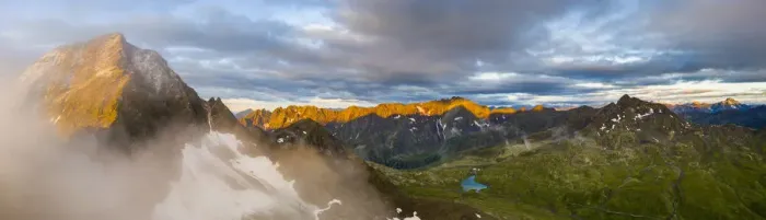 Framed Print : Aerial panoramic of Corno dei Tre Signori and Gavia Pass at dawn, Valtellina, Sondrio Framed Print : Aerial panoramic of Corno dei Tre Signori and Gavia Pass at dawn, Valtellina, Sondrio