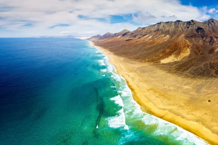 Framed Print : Aerial panoramic of mountains and Cofete Beach in Jandia Natural Park, Fuerteventura Framed Print : Aerial panoramic of mountains and Cofete Beach in Jandia Natural Park, Fuerteventura