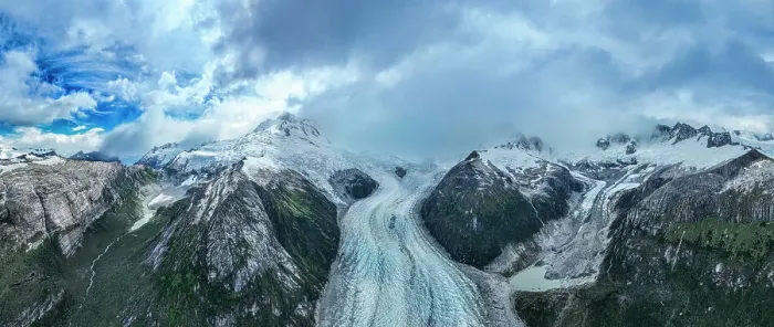 Framed Print : Aerial of Potter glacier, Tierra del Fuego, Chile, South America Framed Print : Aerial of Potter glacier, Tierra del Fuego, Chile, South America