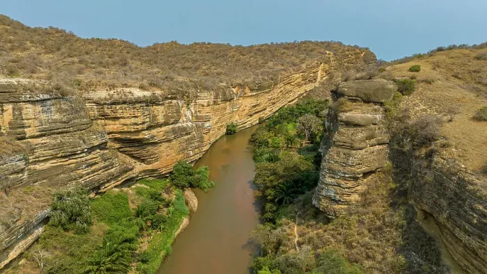 Framed Print : Aerial of the Rio Cubal Canyon, Angola, Africa Framed Print : Aerial of the Rio Cubal Canyon, Angola, Africa