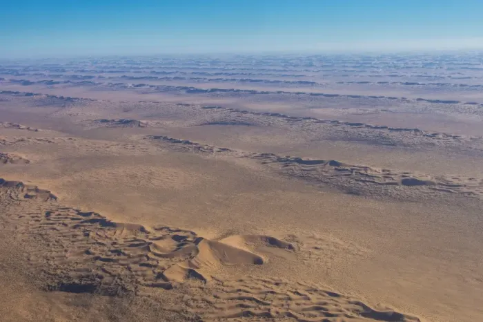 Framed Print : Aerial of sand dunes in the Namib desert, Namibia, Africa