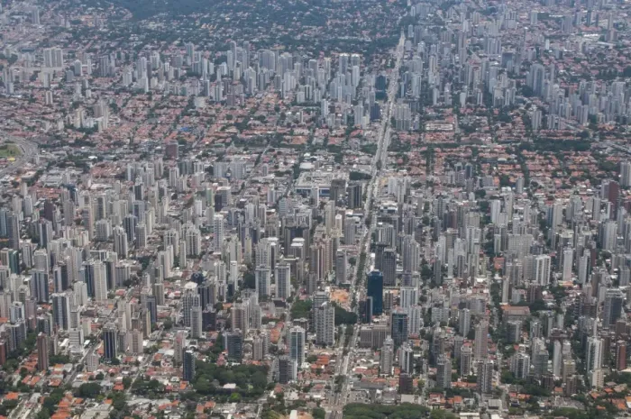 Framed Print : Aerial of Sao Paulo, Brazil, South America Framed Print : Aerial of Sao Paulo, Brazil, South America